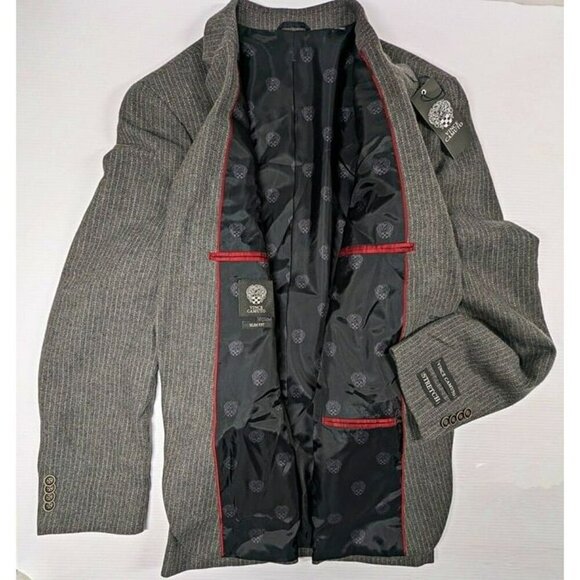 Vince Camuto Men's Bell 2-Piece Suit Light Gray Striped Size 46R/W40 (MSRP $150) - Picture 3 of 9